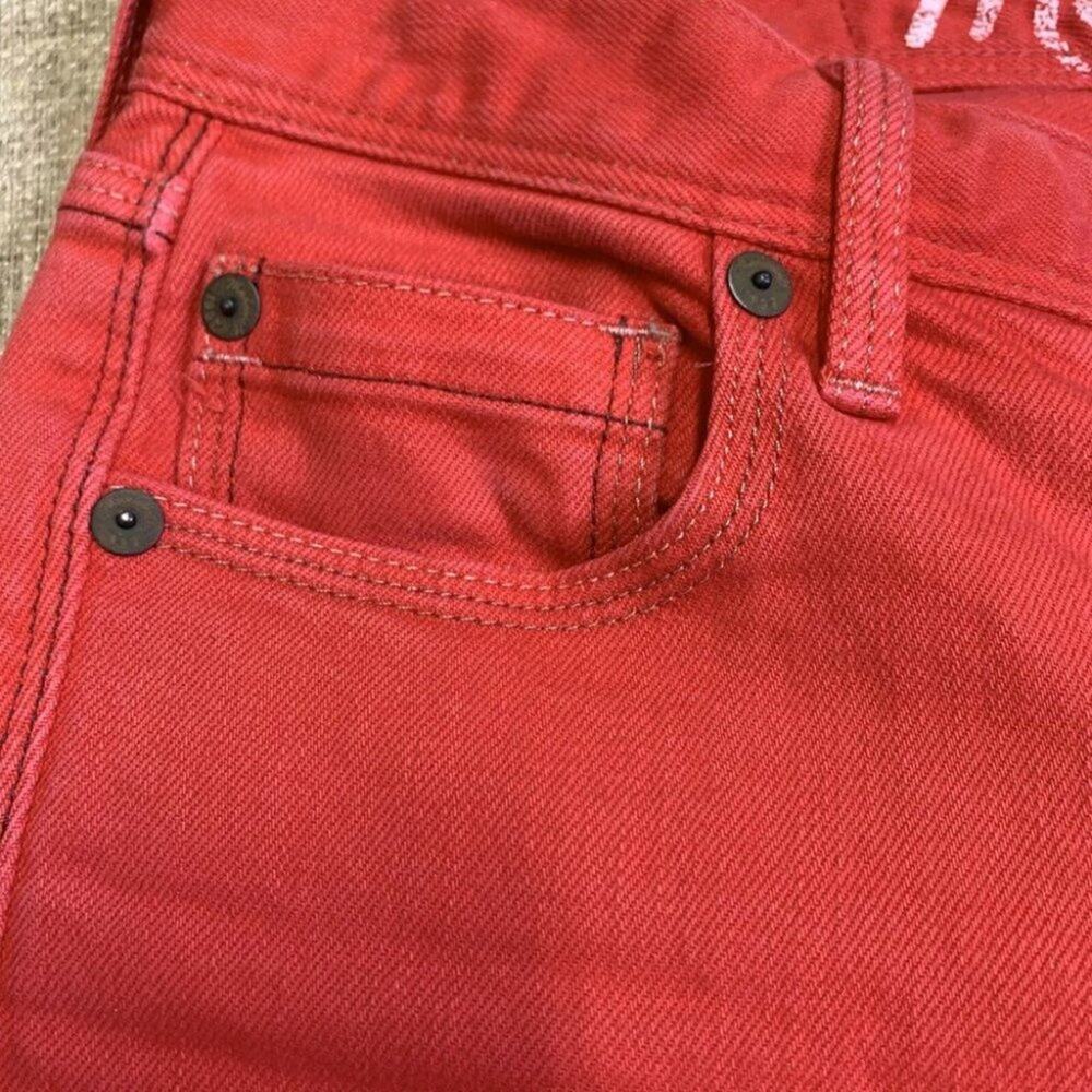 madewell Rail Straight Mid rise jeans Light wash rep pink Sz 26 cotton pockets - Picture 10 of 11